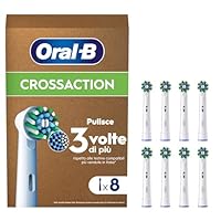 Oral-B Testine Di Ricambio per Spazzolino Elettrico, 8 Testine Oral B Pro Cross Action, Confezione...