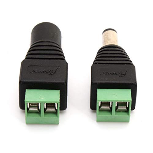 Image of DIY Crafts Pack Of 10 Pair, 10 Pcs Male & 10 Pcs Female, 10 Pair 20 Pcs /Male and Female Dc Power Jack Adapter Connector Plug Branded DIY Crafts for (Pack Of 10 Pair, 10 Pcs Male & 10 Pcs Female)