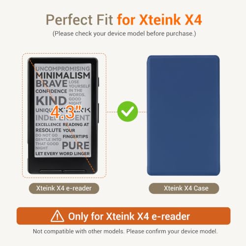 Image of CoBak Magnetic Case for XTEINK X4, Ultra-Lightweight Protective Cover for Xteink X4 E-Reader, Secure Magnetic Attachment(Dark Blue)
