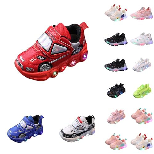 AIMAOMI Kids LED Light Up Shoes, Fashion LED Sneakers USB Rechargeable Glowing Luminous Shoes for Boys Girls Toddler Child (A4-Blue, 6.5 Infant)
