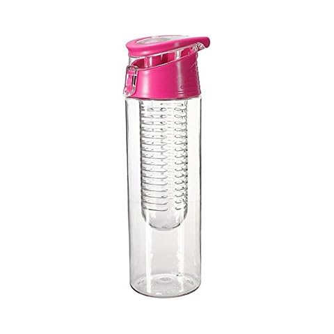 800ML Fruit Infusing Water Bottle with Fruit Infuser Sport Health Lemon Juice Bottle for Cycling Running Hiking Red Cover