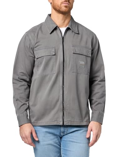 Image of BOSS Men's Twill Cargo Pocket Zip Up Overshirt