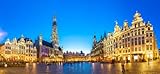 Cuadro acrílico 60 x 30 cm: Panorama de La Gran Place en Bruselas en una hermosa noche de verano, Bélgica (74722639)