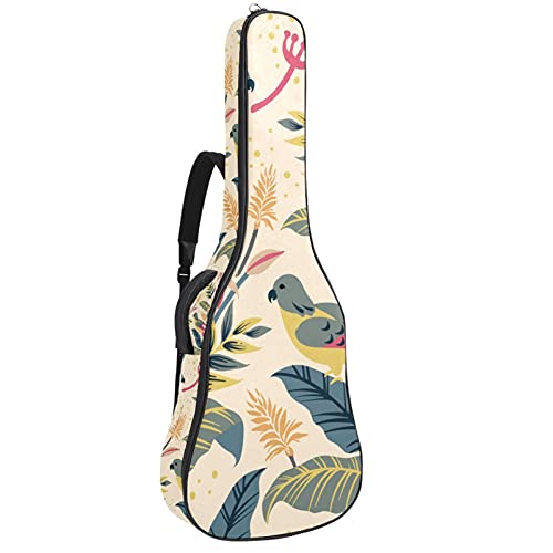 Housse guitare basse et électrique oiseaux et feuilles nature