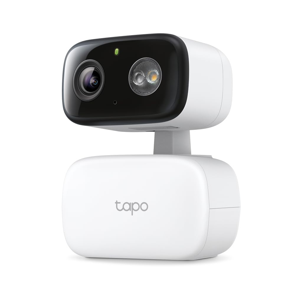 TP-Link Tapo C206 - Mini Cámara de Vigilancia Grabación 1080P Cobertura 360° para Interiores y Exteriores, Detección de IA y Notificaciones, Tarjeta MicroSD de hasta 512 GB, 105,3 × 77,8 × 69,8 mm