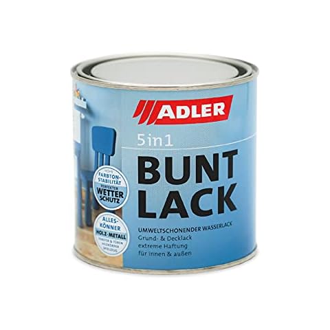 ADLER 5in1 Buntlack für Innen und Außen - 750ml - Wetterfester Lack und Grundierung für Holz, Metall & Kunststoff - Matt, RAL9001 Cremeweiß Cover