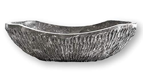 Amazing ๐ฅ Gray Marble Chiseled Stone Bathroom Vessel Sink - Oval Canoe Shape - 100% Natural Marble, Hand Carved - Free Matching Soap Tray (Gray Marble) Amazing ๐ฅ Gray Marble Chiseled Stone Bathroom Vessel Sink - Oval Canoe Shape - 100% Natural Marble, Hand Carved - Free Matching Soap Tray (Gray Marble)