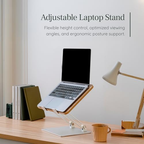 Image of Branch Adjustable Laptop Stand, Portable Wooden Laptop Riser