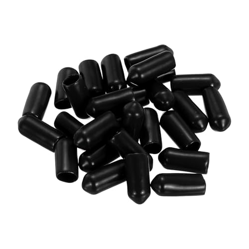 Image of uxcell 88Pcs Rubber End Caps, 7mm(1 /4 inch) ID 17mm(11 /16 inch) Height Round Screw Thread Protectors Flexible Screw Bolt Covers Caps for Metal Tube Rod Bolt, Black