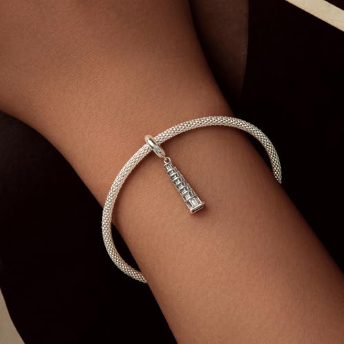 Leaning Tower of Pisa Pendant Charm 925 Sterling Silver Charm Fits For Pandora Bracelet Necklace,SCC28764
