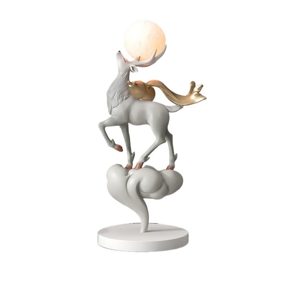 Zeny896v Gris Sculptures Light Luxury Deer Shape Desktop Ornaments Home Living Room Tv Cabinet Decorations Housewarming Gift Decor(Gris)