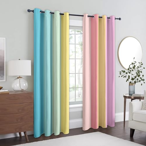 Cortinas opacas de diseño degradado con acabado textil premium 4