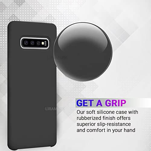 Image of LIRAMARK Liquid Silicone Soft Back Cover Case for Samsung Galaxy S10 Plus / S10+ (Black)