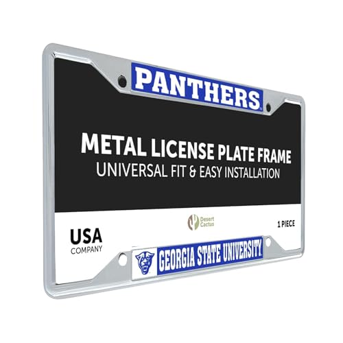 Desert Cactus Georgia State University GSU Panthers Car Accessories Metal License Plate Frame and Tag Holder for Front or Rear of Car (Mascot)