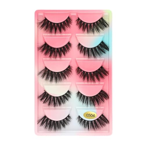 UAMOU 50/100/200 par Rzęsy sztuczne rzęsy z norek naturalne 3d rzęsy z norek objętość sztucznych rzęs luzem cilios Cheerfully (Color : G503, Size : 10 Boxes)