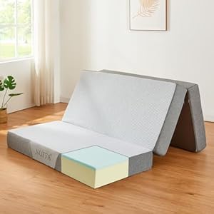 NOFFA Faltmatratze Doppelbett Memory-Schaum Grau 135x190x15cm