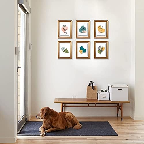 RLAVBL 7x5 Picture Frames Set of 6, Gold Photo Frames for Wall or Tabletop Display 5x7 Pictures with Mat or 6x8 Without Mat