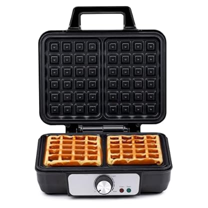 Alpina Waffeleisen – Brüsseler Waffeln – Antihaftbeschichtung – 2 Waffeln – 1000 W – Schwarz – Bild 4