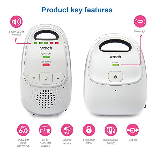 VTech Upgraded Baby Monitor with Rechargeable Battery, Long Range, Crystal-Clear Sound, and Alerts by VTech - Image 2