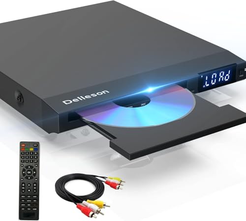 Region Free DVD Player for TV, Compact CD/DVD Players for Home, DVD Player with Remote Control Support RCA/AV Connect, USB Input, Microphone Jack, PAL/NTSC (NOT Support HDMI)
