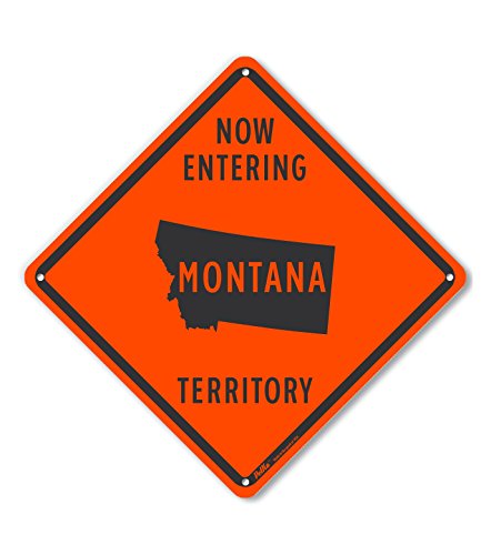 Panneau aluminium Montana Territory plaque métallique orange décoration murale américaine