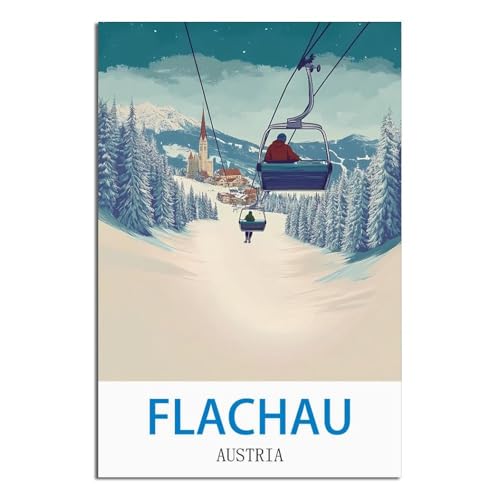 Poster de voyage Flachau Austria grand format 50x75 pour mur vide