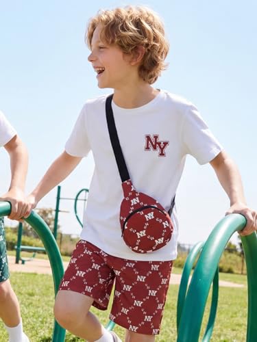 Image of PureChapter Boys Summer Outfits Boys Short Sets Short Sleeve T Shirt Shorts Bag Kids Clothes Clothing Sets Teen 5-14