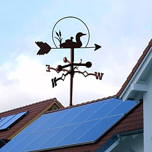 Bddalpke Metal Weathervane With Ducks Ornament, Garden Stake Weather Vane Professional Measuring Tool Garden Yard Roof Mount #TOP5