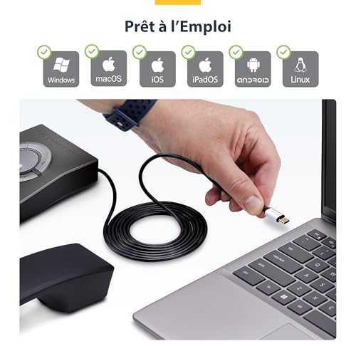Câble USB-C vers RJ9 StarTech.com pour le télétravail et la softphonie
