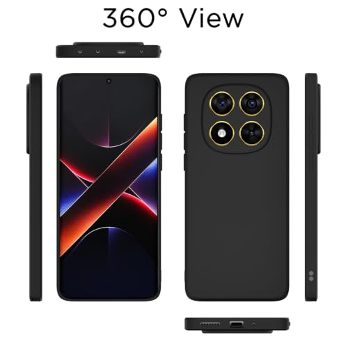 Image of Outlouders Back Cover for Poco X7 5G | Camera Protection | Durable Soft Matte Silicone Bumper Case (Black)