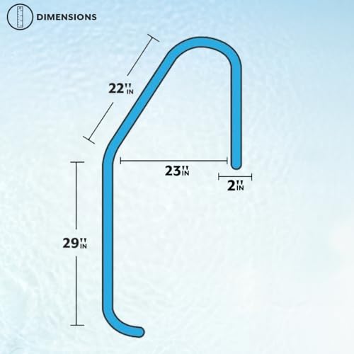 Poolzilla Three Tread Stainless Steel Pool Ladder Entry and Exit System for In-Ground Salt Water Swimming Pools, Non-Slip Plastic White Steps 250 Pound Capacity