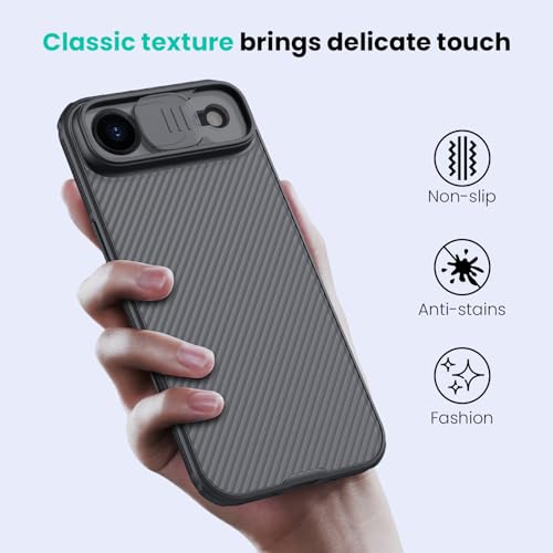 Image of Nillkin for iPhone Air Case with Slide Camera Cover, Thin Slim Fit, Shockproof Protective, Protector Privacy, Phone Case iPhone Air Camera Lens Protector 6.5 inch, Transparent Black