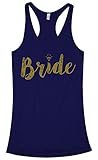 Threadrock Women's Bride Gold Script Racerback Tank Top