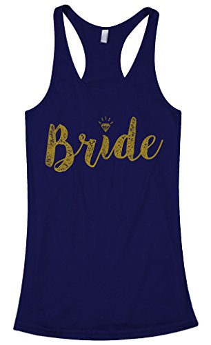 Threadrock Women's Bride Gold Script Racerback Tank Top