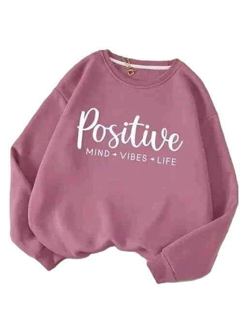 Women Sweatshirt Soft Material Comfortable Fit Stylish Design Ideal for Office Outings and Home Pink L-image-10