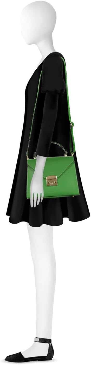 Peggy Top Handle Satchel Bag, Italian Calf Leather, 9.65 x 7.48 x 3.94 inches - Image 3