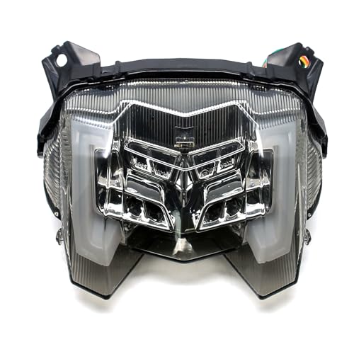 Image of MZS Motorcycle Tail Light LED Turn Signal Integrated for MT09 FZ09 17-20 | LED Integrated Rear Turn Signal Blinker Running Brake Taillight, Waterproof Dustproof Smoke Lens, Amber Red Dual Color Lamp