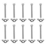 Yardwe 10 Paar Edelstahlschrauben mit Flügelmuttern im Klassischen Design Befestigungsmaterial für Maschinen in Wohnräumen und Büros