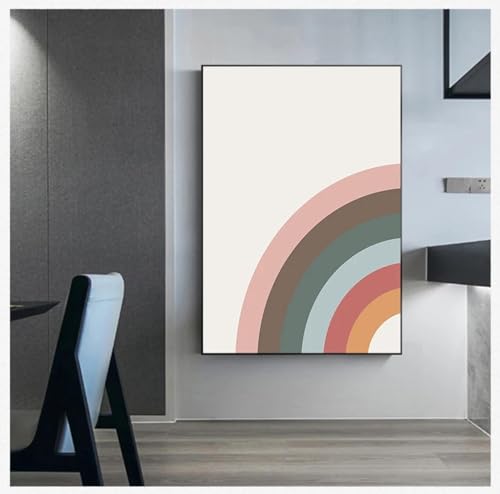 Toile arc-en-ciel retro KEBIA deco pour une chambre enfant scandinave et lumineuse