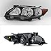 AKKON - For Black Bezel 2011-2013 Toyota Corolla Headlights Front Lamps Direct Replacement Left + Right Pair