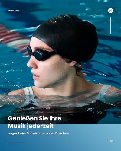 Wasserdichter MP3-Player mit Knochenschall-Kopfhörern für Sport und Schwimmen