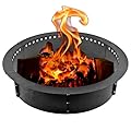 Gazzyt Fire Pit Liner, Heavy Duty Solid Steel, Rings Outside Wood Burning DIY Campfire Ring Above or In-Ground for Outdoor, Patio, Backyard Wit?Ring 36-Inch Outer/30-Inch Inner?