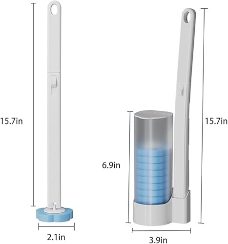 Miniatura 7 de Sistema de limpieza desechable para inodoro, cepillo desechable con herramienta de limpieza montada en la pared, agente de limpieza precargado,
