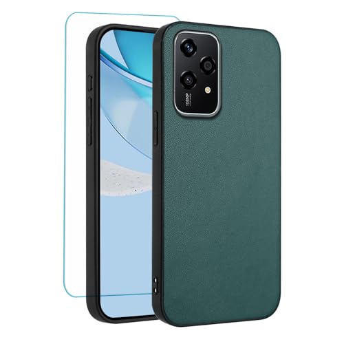 Coque Honor 200 Lite 5G fine et antidérapante en cuir vert pour stopper les chutes accidentelles