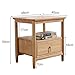 MVUYO All Solid Wood Nordic Bedside Table Simple Creative Oak New Chinese Log Color Ins Wind Installation Free(D)
