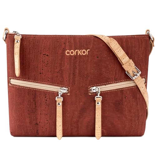 Corkor Veganer Umhängetasche Damen Geldbeutel...