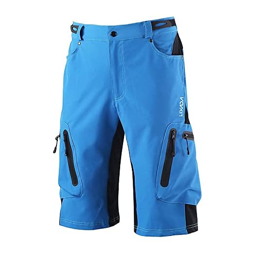 Lixada Pantalón Corto de Bicicleta de Montaña para Hombres con Bolsillo con Cremallera, Secado rápido y Transpirable, Adecuado para Ciclismo, Senderismo y Otros