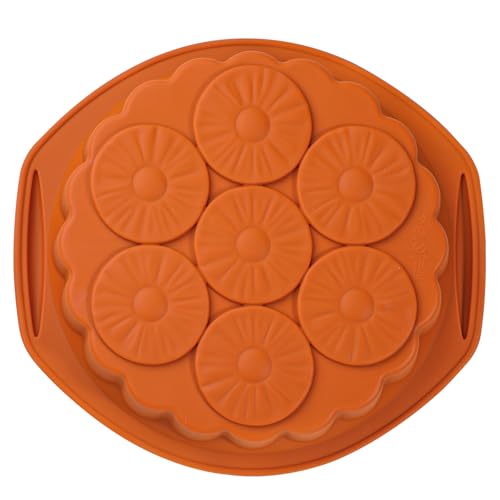 Kamehame Pineapple Upside Down Cake Pan, 8 Cup Silicone Round Cake Mold for Baking