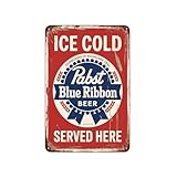 Pabst Beer tin sign Vintage Metal Sign Suitable for outdoor decoration courtyard home Bar Garage Home 8 x 12 easy to hang