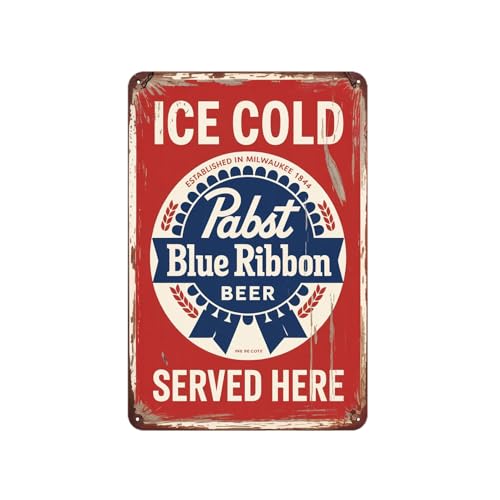 Pabst Beer tin sign Vintage Metal Sign Suitable for outdoor decoration courtyard home Bar Garage Home 8 x 12 easy to hang